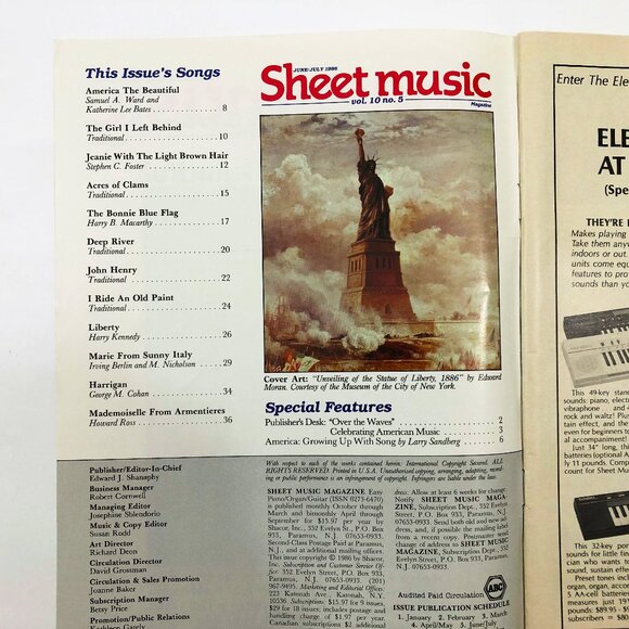 Vintage Sheet Music Magazine 1986 & 1987 Set of 4 June/July Oct. Dec. March - Picture 8 of 12
